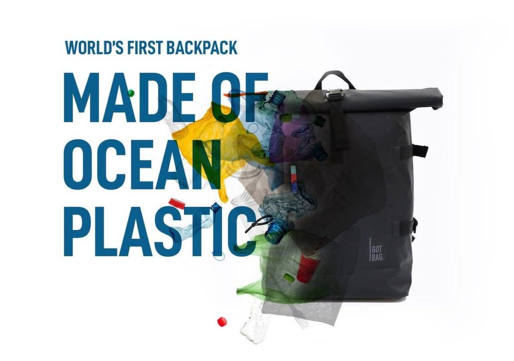 Rolltop Backpack Rucksack aus Meeresplastik