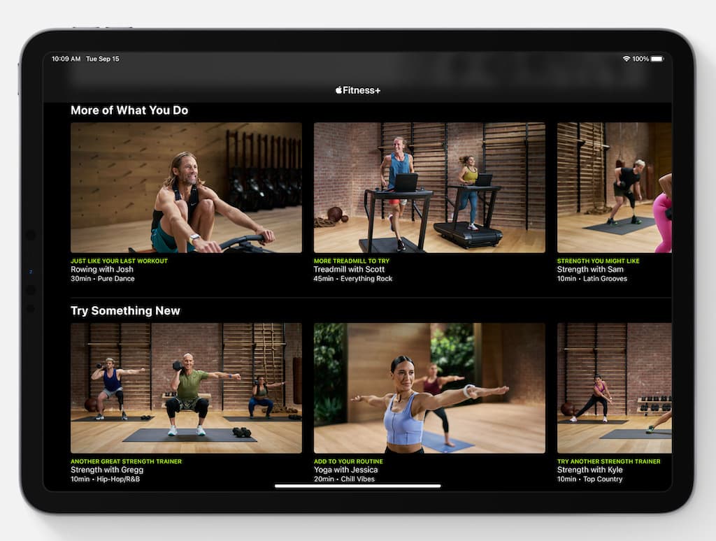Apple Fitness+ auf einem iPad