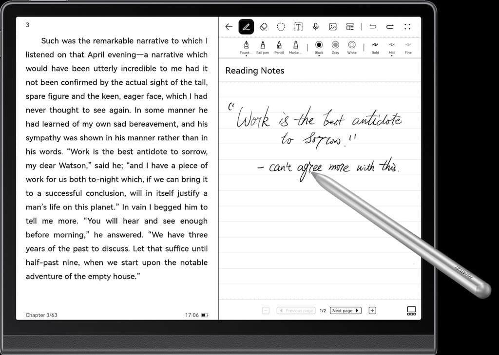 HUAWEI MatePad Paper Split-Screen und Stift