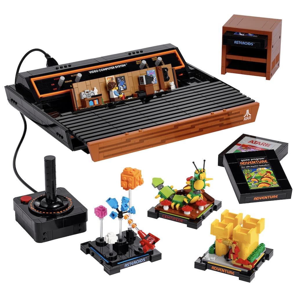 Bauteile des Lego Atari 2600 Sets