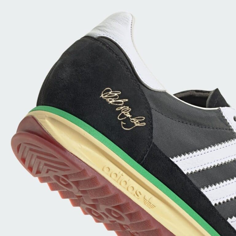 Details des Bob Marley x adidas SL 72 Sneaker