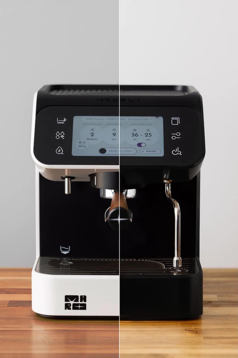 MARO MODEL 1 Espresso-Maschine in Schwarz und Weiss