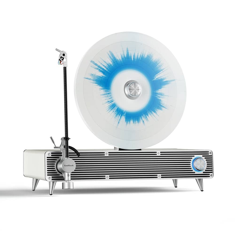 CoolGeek VS-01 Bluetooth-Plattenspieler in Weiss